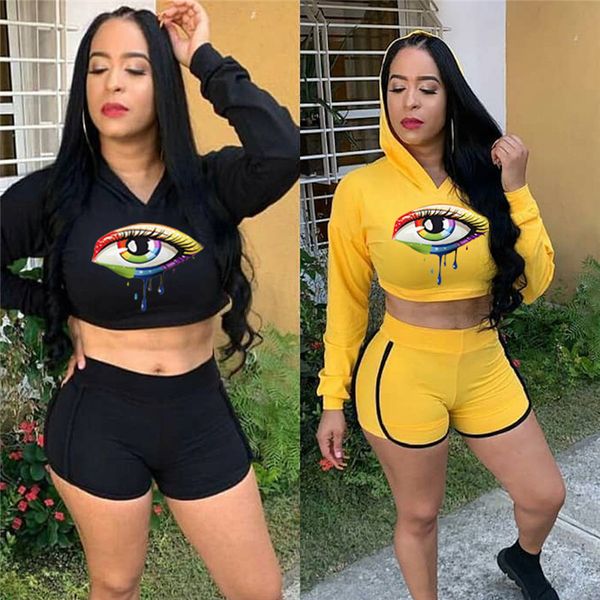 

eyes printed womens designer tracksuit hooded long sleeve female 2pcs outfits sport casual womens clothing, Gray