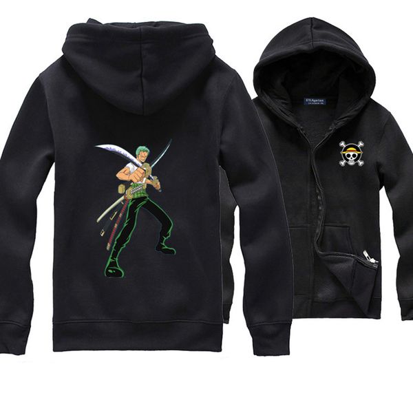 

one piece roronoa zoro hoodie sweatshirt men women kid, Black