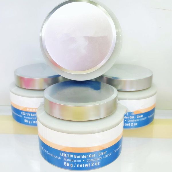 

led/uv builder clear gel - 56 g / 2 oz strong hard builder gel clear 226g uv nail polish polygel, Red;pink