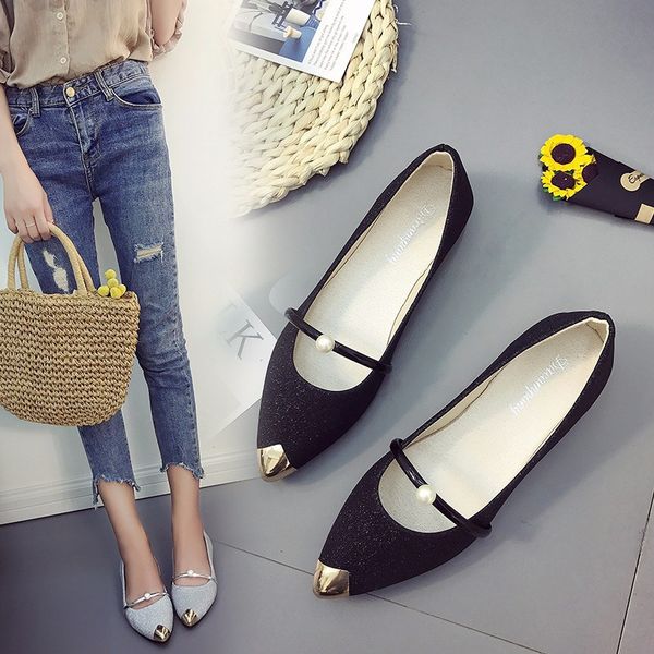 

ladies summer fashion flat shoes, Black