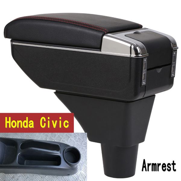 

for civic ep3 armrest box central store content storage armrest box with cup holder ashtray usb interface 2001-2006