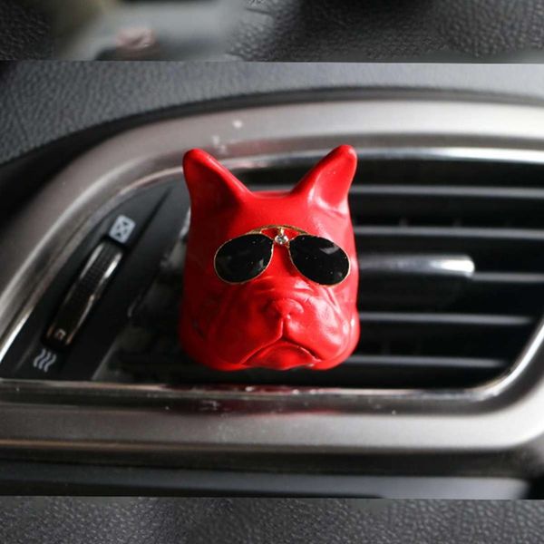 

car air freshener pvc sunglasses french bulldog perfume clip cute automobiles outlet vent fragrance smell odor diffuser gifts