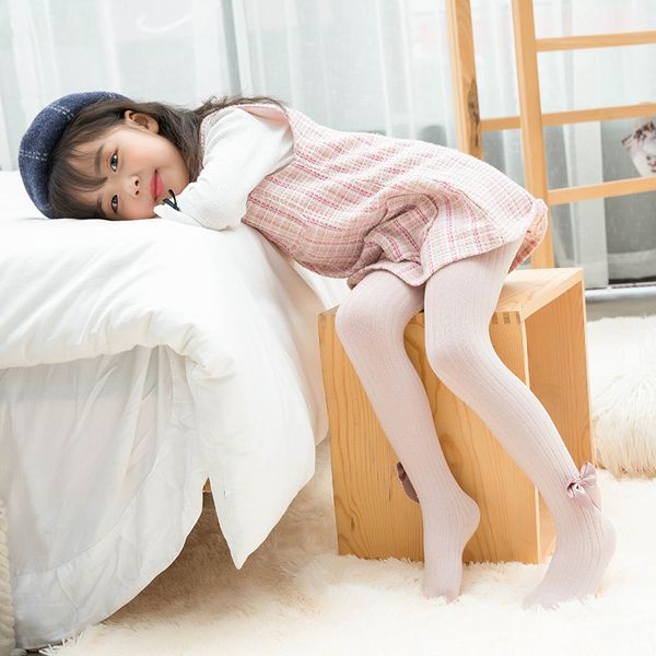 

growth send children's socks autumn and winter panty-hose for kids vertical stripe bow baby underpants socks wholesale, Black;white