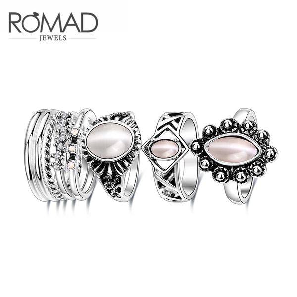 

romad foreign trade selling rox manufacturers wholesale i europe and america sales cool 8 pieces ring a genera, Silver
