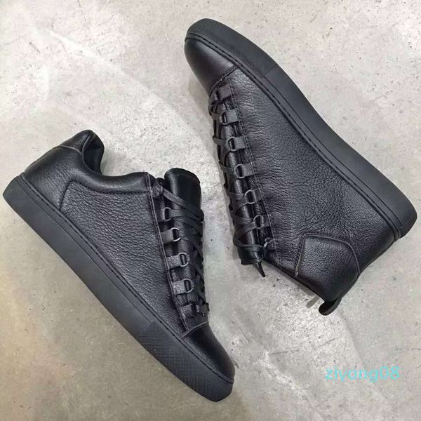

with box] luxurious designers arena low sneakers shoes red,black,white leather men's brand kanye west casual walking flats 38-46 z08