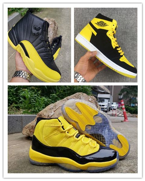 

new retro big kids shoe 11 12 mens basketball shoes bumblebee yellow black trainers sports sneakers 1 11s 12s baskets jumpman des chaussures