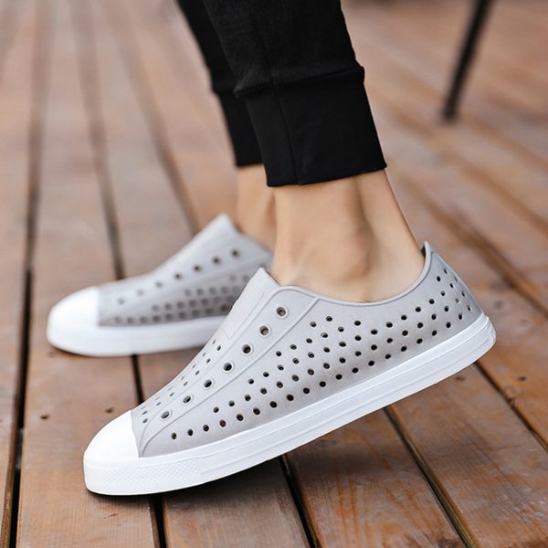 

мужчины nativs желе обуви летней обуви croc scarpe сад башмаки бич обувь женщина пара обрезиненные sandalias водонепроницаемой 36-45 mx20061, Black
