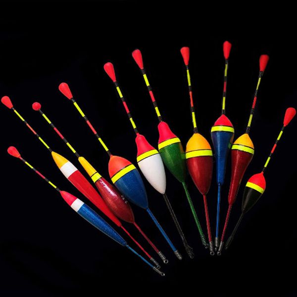 

walk fish 10pcs/lot fishing floats set buoy bobber fishing light stick floats fluctuate mix size color float buoy for
