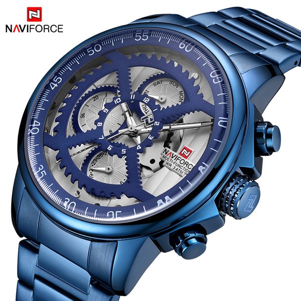

naviforce men's sport watch men army quartz wristwatch male fashion waterproof clock creative watches relogio masculino, Slivery;brown