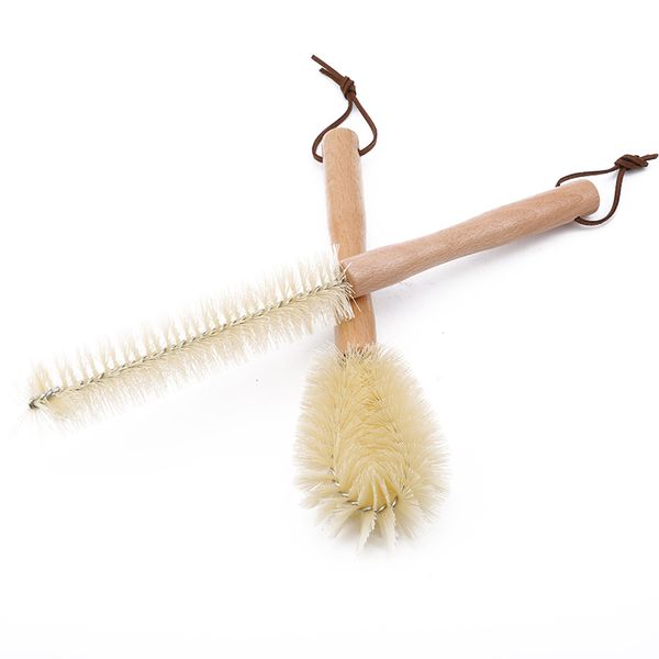 

wood handle hook baby bottle brush new cup brush wood straight nylon bottle scrub clean brush bottle cleaner