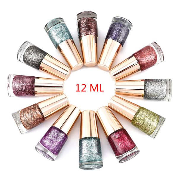 

1 bottle (12ml) shiny nail polish nail polish art tips shiny glitter varnish