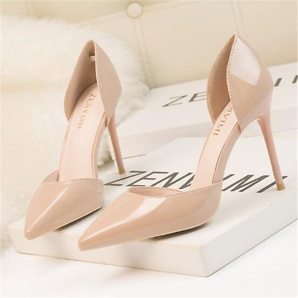 

high heels shoes women pumps 10cm woman shoes pointed toe wedding party stilettos black nude heels stiletto plus size, Black;white