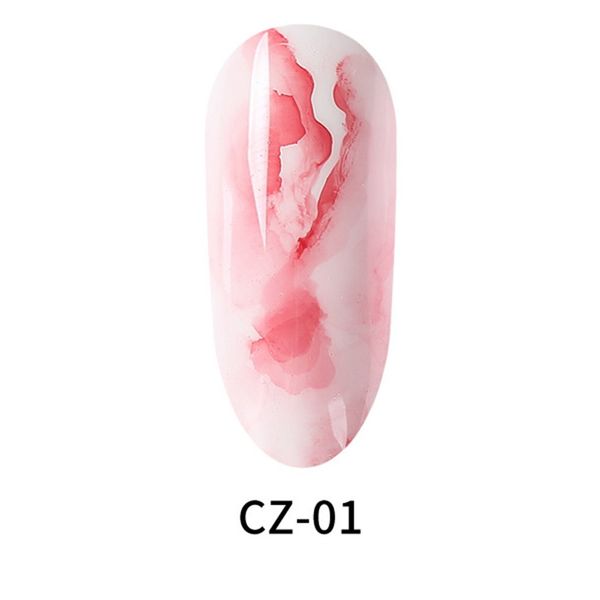 

nail polish glue ink smoke color smudge liquid bubble a marble pattern gradient nail art japanese water dye liquor