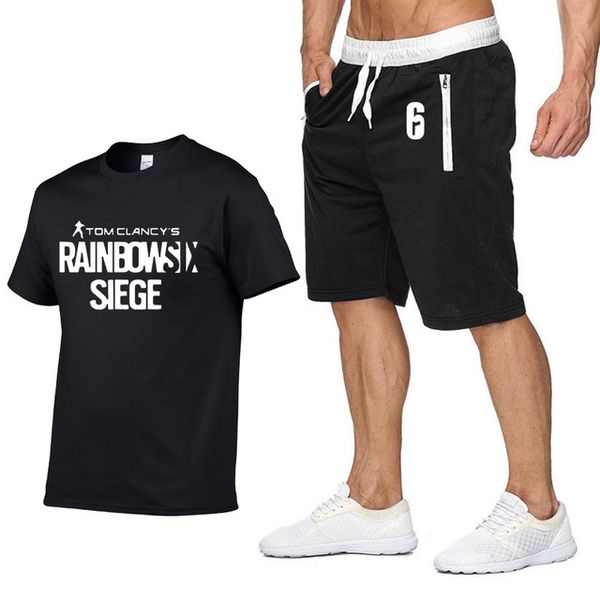 

summer fashion mens t shirt rainbow six siege print t-shirts hip hop harajuku cotton t-shirt t shirts pants suit k