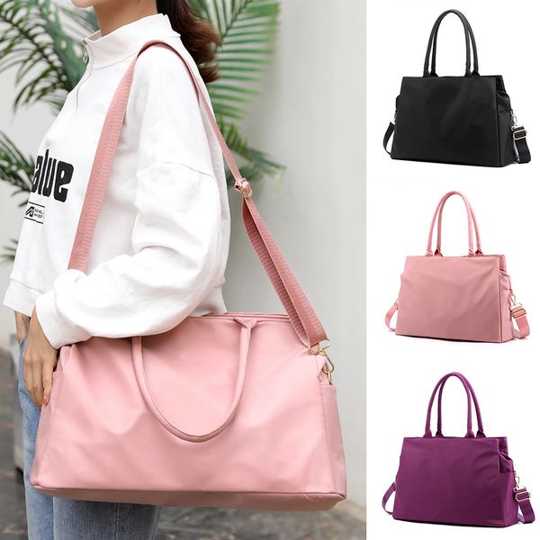 

women shoulder bags large capacity waterproof handbag solid color nylon bags messenger bag zipper bag hasp