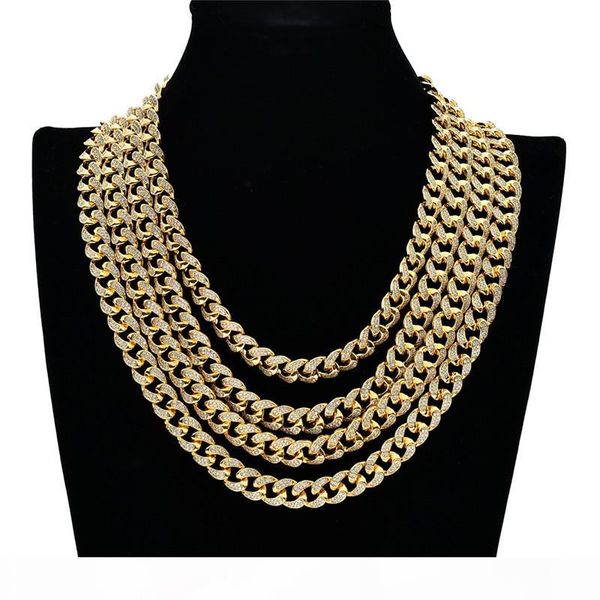 

12мм 18 20 22 24inch hotsale хип-хоп мужчины позолоченные майами кубинский цепи ожерелья алмазное iced out chian ожерелья, Silver