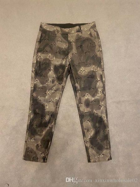 

2020 french autumn and winter latest full letters casual trousers men's designer fashion breathable blend cotton luxury gray, White;black