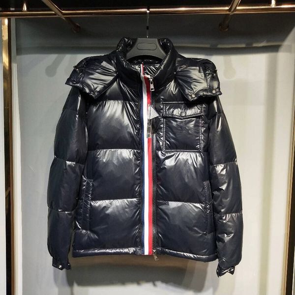 

Official web ite new product brand men winter down coat down parka hooded men 039 new men 039 color ribbon down jacket, Black