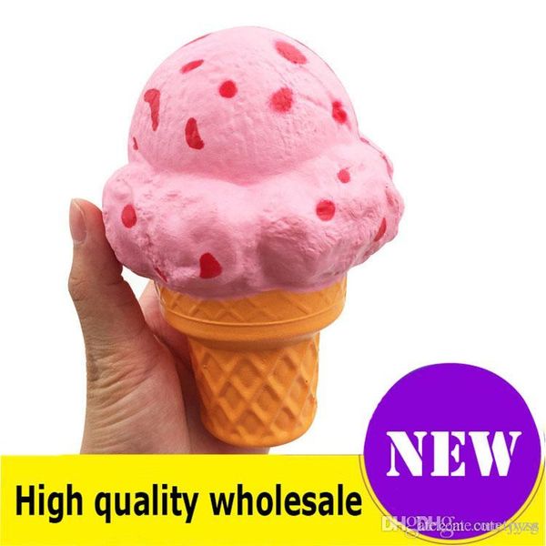 

squishy ice cream 14cm jumbo slow rising soft oversize phone squeeze toys pendant anti stress kid cartoon toy decompression to