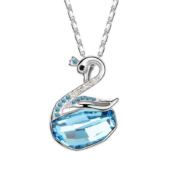 

2020new дизайн австрия горный хрусталь кристалл лебедь ожерелье сделано с кристаллами из swarovski женский подарок, Silver