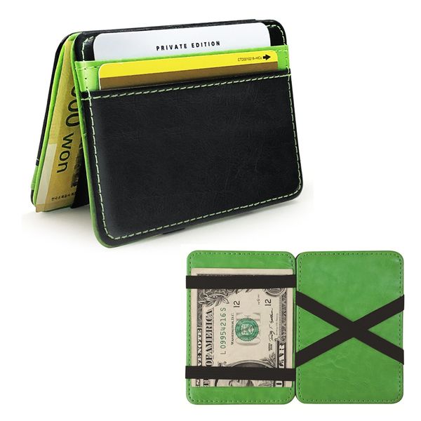 

ultra thin mini men's magic wallet small fashion women leather purse credit bank card case cash holder money clip, Red;black