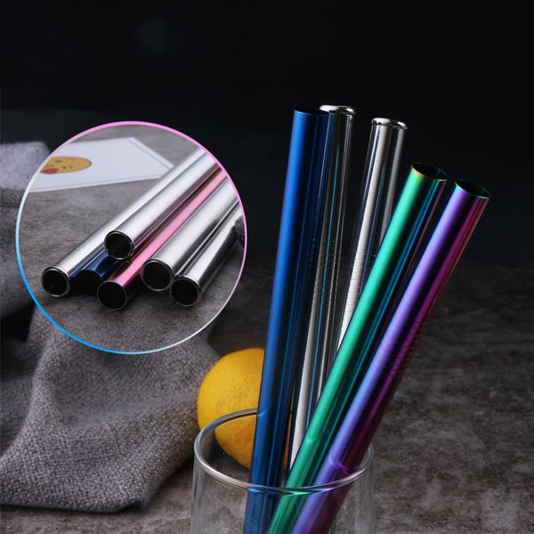 

5шт 12мм 304 из нержавеющей стали красочных многоразовых высокого качества металл солома с чистой кистью для pearl чай с молоком пить кофе