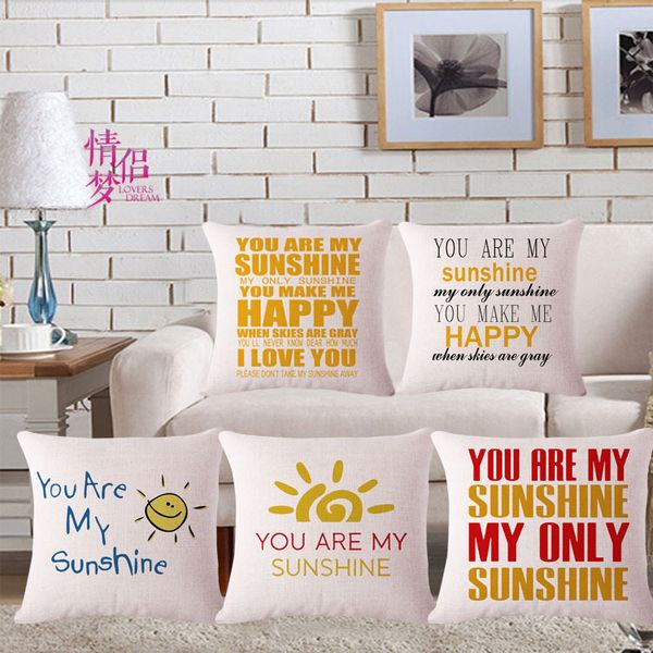 Sunshine Originality Cotton Flax Pillow Back Cushion Cushion Loose