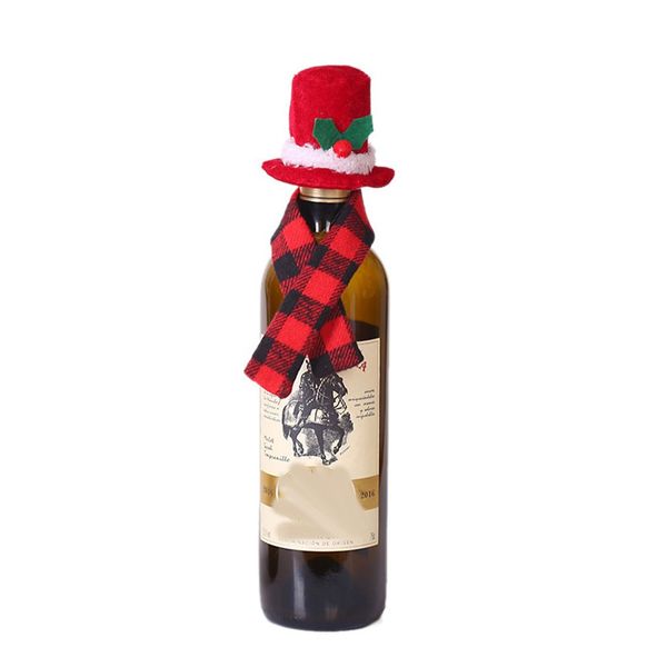 

christmas creative ornament scarf hat two-piece suit red wine bottle set l restaurant layout dress up supplies