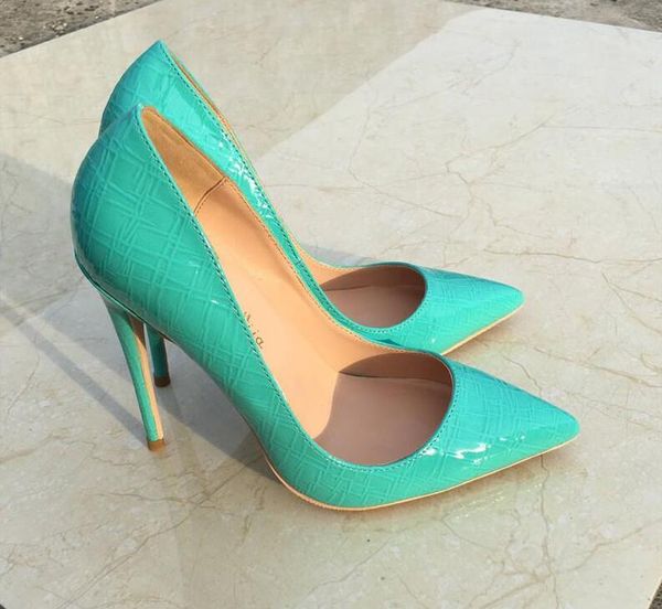 

2019 fashion women lady girls patent leather poined toes high heeled heels shoes stiletto heel shoes pumps 12cm 10cm, Black