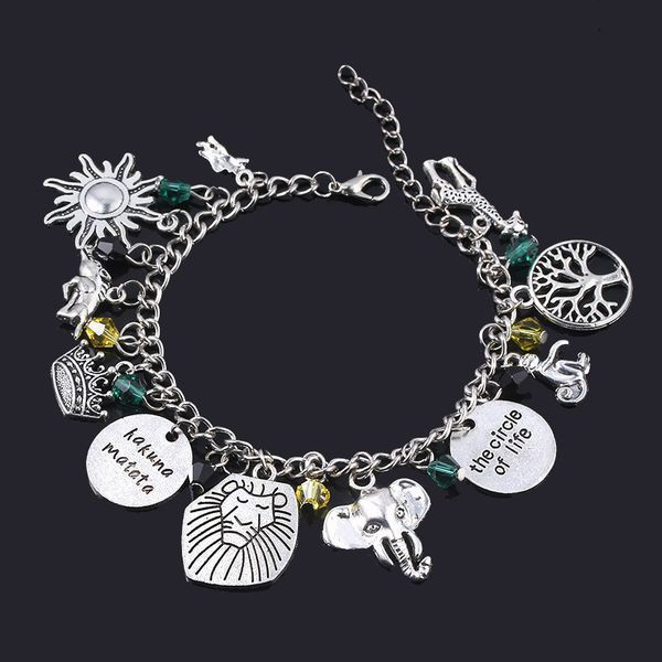 Anime Der König Der Löwen Charm Armband Simba Baum des Lebens Elefant Anhänger Armreifen Für Frauen Mädchen Mode Schmuck Geschenk