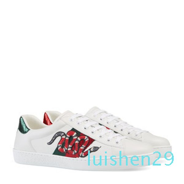 

2020 classic ace embroidered sneakers for mens womens ace low-silhouette gold embroidered bee kingsnake tiger applique casual shoes3 l29, Black