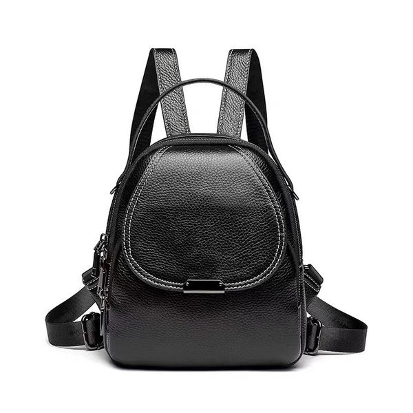 

2020 new backpack female leather korean fashion backpack casual wild shoulder messenger bag female first layer cowhide ladies