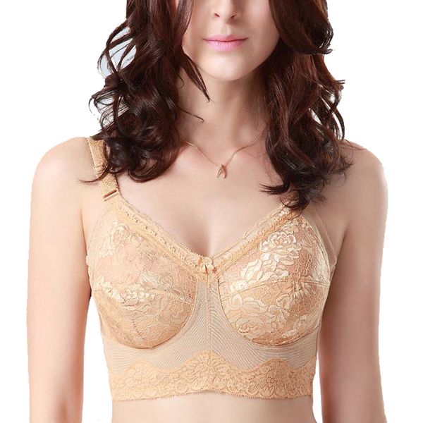 

32 34 36 38 40 42 b c d e f drop ship womens full coverage big size underwear non-padded wireless adjustable bra lingerie, Red;black