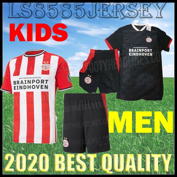 

kids kit psv eindhoven 2020 2021 home soccer jerseys bruma pereiro lozano third camisetas 20 21kit camisa maillot de football shirt, Black