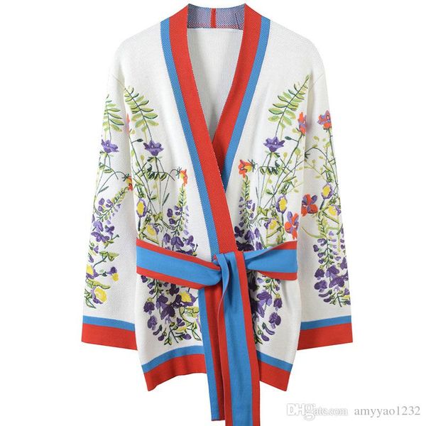 

328 2019 spring luxury sweater designer sweater brand same style cardigan embroidery long sleeve v neck cardigan women clothes yl, White;black