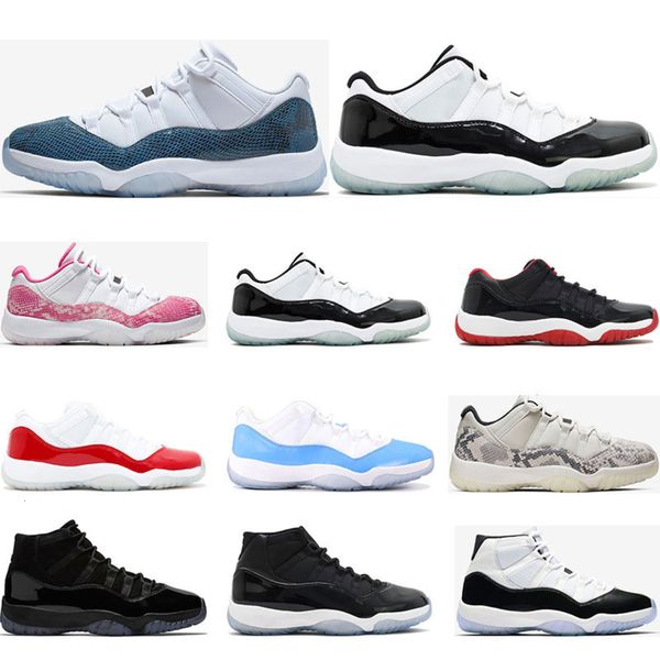 

new basketball shoes 11s snakeskin light bone orange trance bred concord 45 gamma blue 11 women mens trainers sports sneakers size 5.5-13, Black