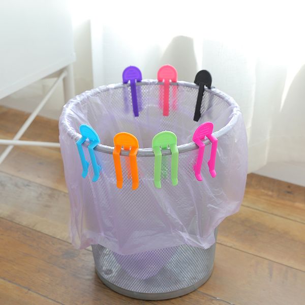 

1486 garbage mix colour trash clip fixed mix non-slip disposable bag mix 2 pieces of equipment
