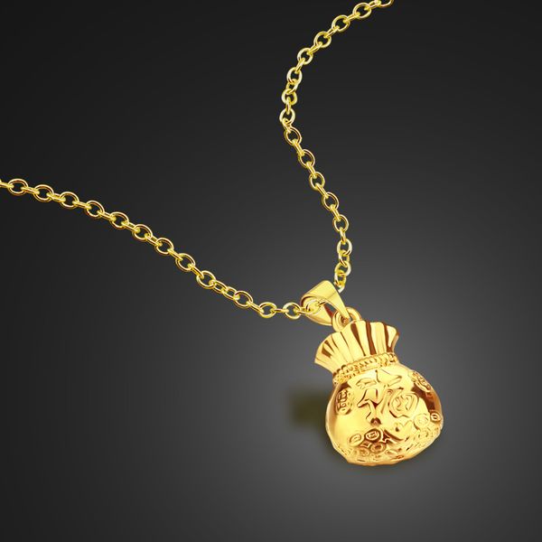 

cute money bag pendant necklace women's clothing & accessories banquet wedding necklace plated gold female accessories, Silver