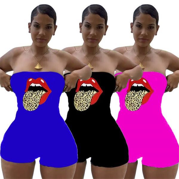 

women short jumpsuit chest wrap sleeveless rompers fashion solid color overalls bodysuit summer bodycon clothes lip suspenders 3111, Black;white