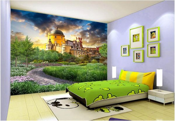 

3d wallpaper custom p murals hd fantasy castle back garden landscape painting living room tv background wall wallpaper for walls 3 d