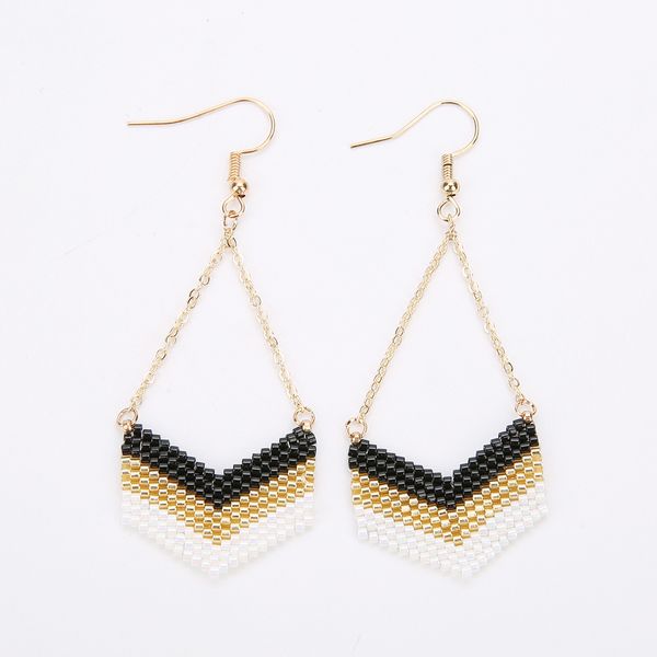 

shinus boho fashion oorbellen arrow earrings for women miyuki long dangle earring bijoux femme delica jewelry party gift, Golden