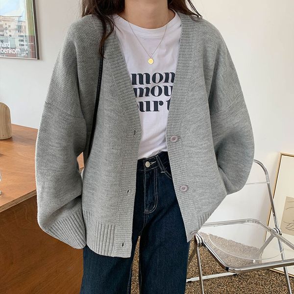 

women's knits & tees casual 2021 female knit cardigan sweater coat short a little shawl knitted jacket 4 color loose 126f, White