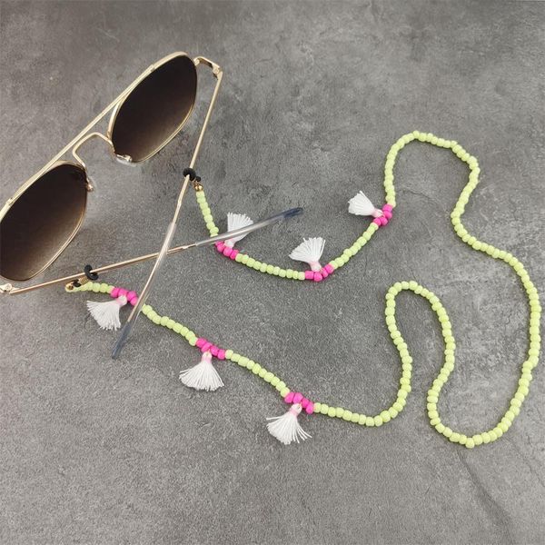

fashion women tassel eyeglass eyewears sunglasses reading glasses chain cord holder boho neck strap rope jewelry, Silver
