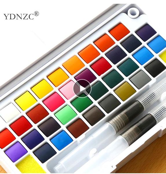 

solid pigment watercolor paints set with water color portable brush pen for professional painting art supplies