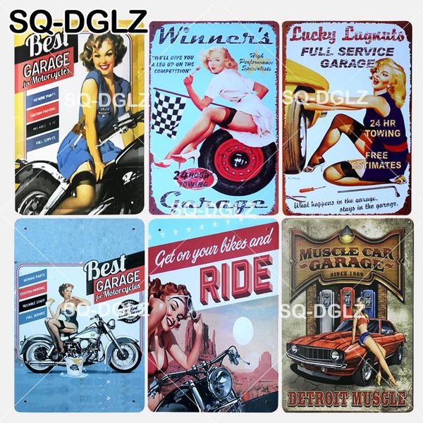 

sq-dglz] new winner's garage tin sign garage metal crafts rules painting plaques art poster
