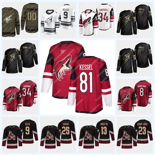 

81 Phil Kessel Arizona Coyotes Carl Soderberg Max Domi Clayton Keller Oliver Ekman-Larsson Vinnie Hinostroza Derek Stepan Ice Hockey Jersey