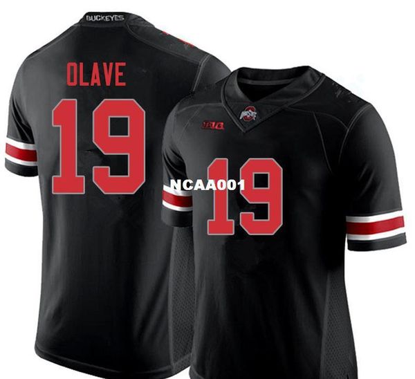 

youth ohio state buckeyes chris olave #19 youth real full embroidery college football jersey size s-4xl or custom any name or number jersey, Black;red