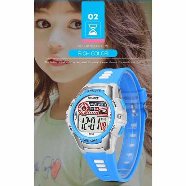

fashion style children watches casual digital student simple silicone strap wristwatches popular clock spor aletleri@50, Blue