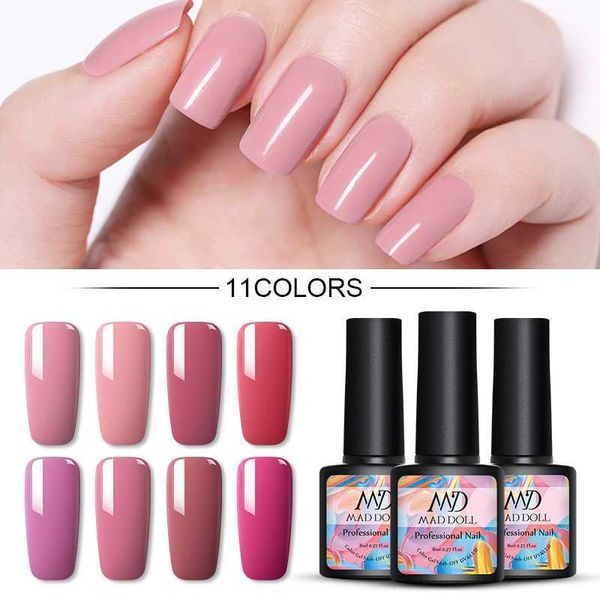 

mad doll 8ml gel polish uv vernis semi permanent primer coat 7ml poly gel varnish nail art manicure lak polishes nail, Red;pink