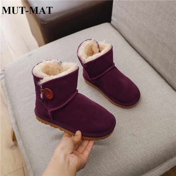 

2019 зима новый детская обувь мужчин и женщин детские кожаные ботинки снега толстый теплый нескользящей говядины сухожилие дно, Black;grey